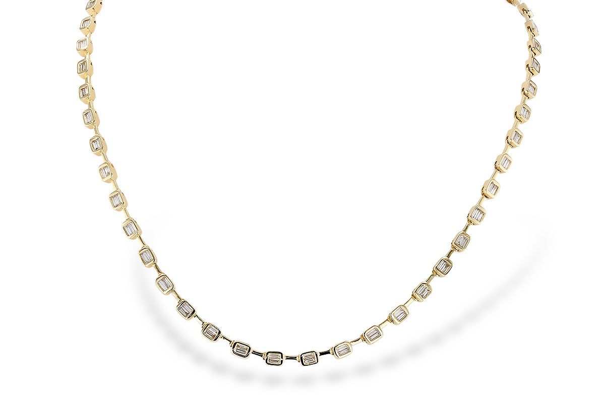 B283-14309: NECKLACE 2.05 TW BAGUETTES (17 INCHES)