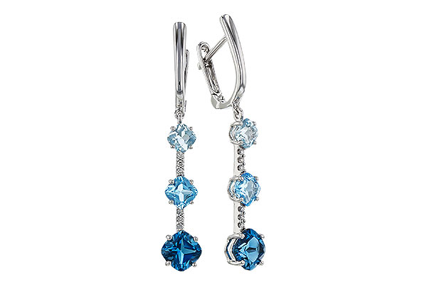 F284-01609: EARRINGS 2.41 TW BLUE TOPAZ 2.45 TGW