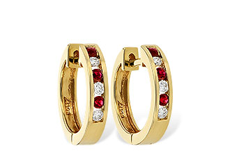 H010-39727: EARRINGS .16 RUBY .26 TGW