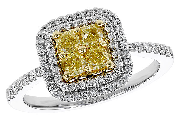 K284-04300: LDS RG .52 FANCY YELLOW DIAMONDS .85 TW